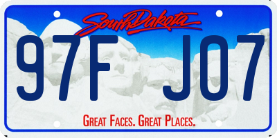 SD license plate 97FJ07