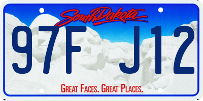 SD license plate 97FJ12