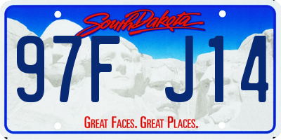 SD license plate 97FJ14