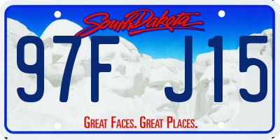 SD license plate 97FJ15