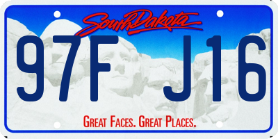 SD license plate 97FJ16