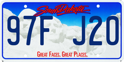 SD license plate 97FJ20