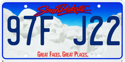 SD license plate 97FJ22