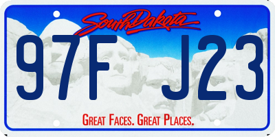 SD license plate 97FJ23