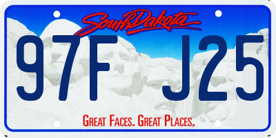 SD license plate 97FJ25