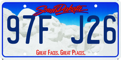 SD license plate 97FJ26