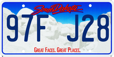 SD license plate 97FJ28