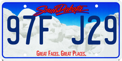 SD license plate 97FJ29