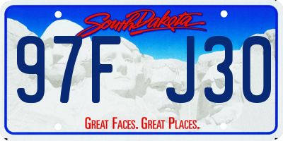 SD license plate 97FJ30