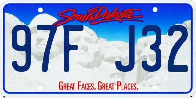 SD license plate 97FJ32