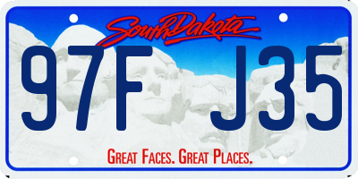 SD license plate 97FJ35