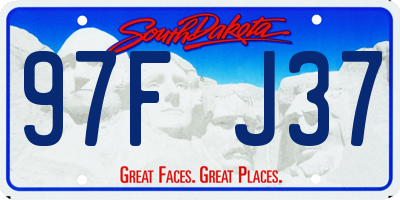 SD license plate 97FJ37