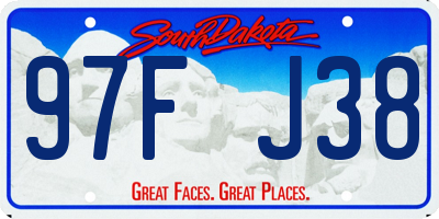 SD license plate 97FJ38