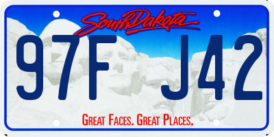 SD license plate 97FJ42