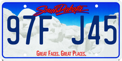 SD license plate 97FJ45