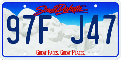 SD license plate 97FJ47