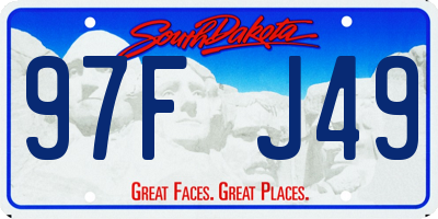 SD license plate 97FJ49