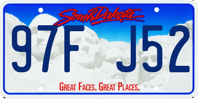 SD license plate 97FJ52