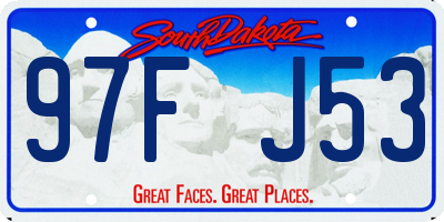 SD license plate 97FJ53