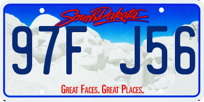 SD license plate 97FJ56