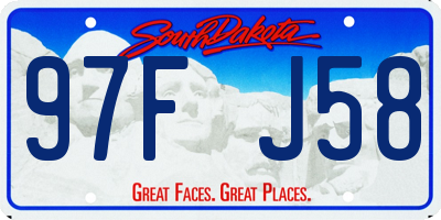 SD license plate 97FJ58