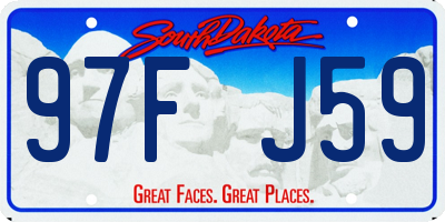 SD license plate 97FJ59