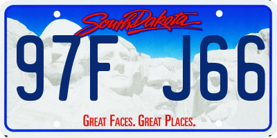 SD license plate 97FJ66