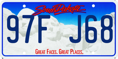 SD license plate 97FJ68