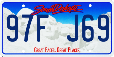 SD license plate 97FJ69