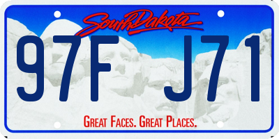 SD license plate 97FJ71