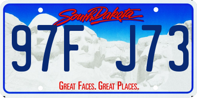SD license plate 97FJ73