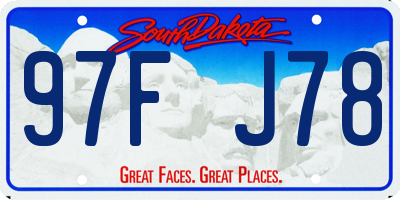 SD license plate 97FJ78