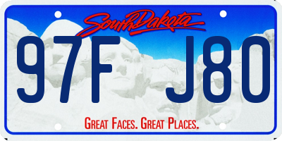 SD license plate 97FJ80