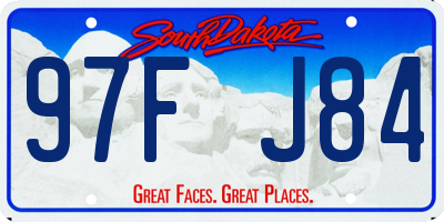 SD license plate 97FJ84