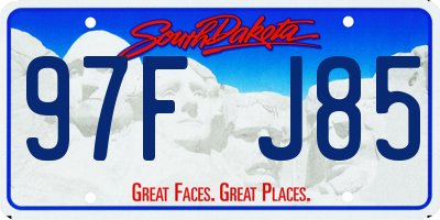 SD license plate 97FJ85