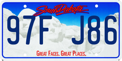 SD license plate 97FJ86