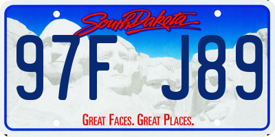 SD license plate 97FJ89