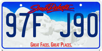 SD license plate 97FJ90