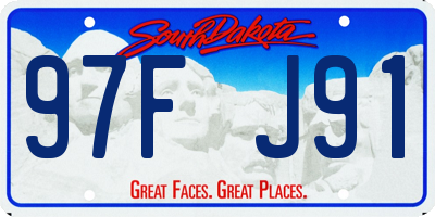 SD license plate 97FJ91