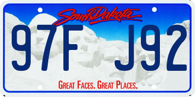 SD license plate 97FJ92
