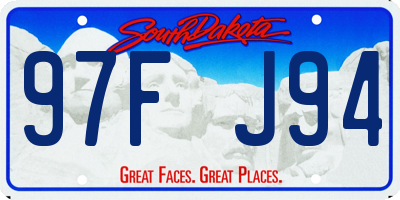 SD license plate 97FJ94