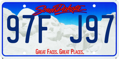 SD license plate 97FJ97