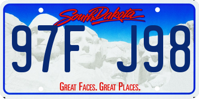 SD license plate 97FJ98