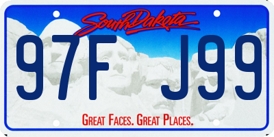 SD license plate 97FJ99