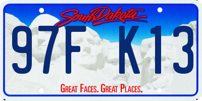 SD license plate 97FK13
