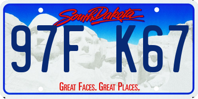 SD license plate 97FK67