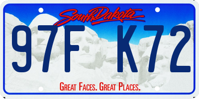 SD license plate 97FK72