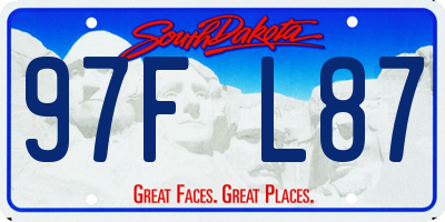 SD license plate 97FL87