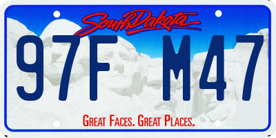 SD license plate 97FM47