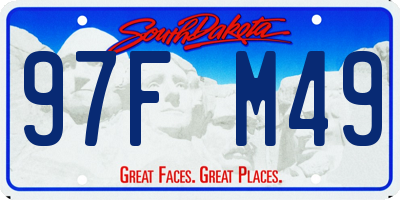 SD license plate 97FM49